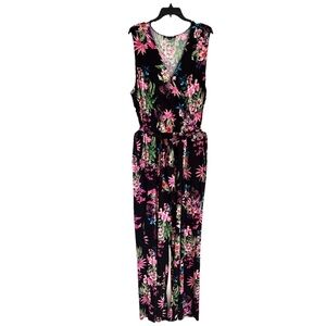 INC Floral Sleeveless Belted Jumpsuit size XXL